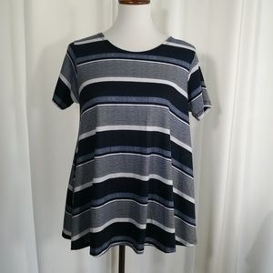 NWT C&C CALIFORNIA Drapey Twisted Back Striped Tunic Top Size Small